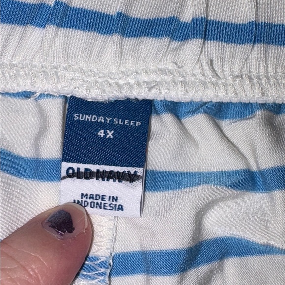 Old Navy Blue Stripe Lounge Women's Sunday Sleep Shorts Pajama 4X - Picture 2 of 14